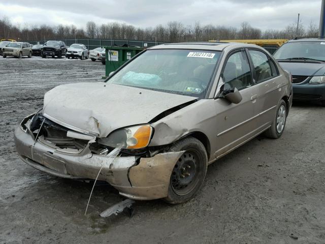 2HGES26792H547316 - 2002 HONDA CIVIC EX GOLD photo 2