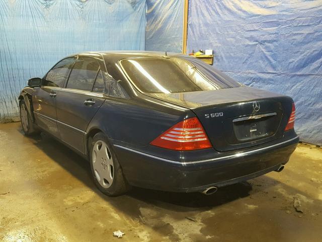 WDBNG76J73A330855 - 2003 MERCEDES-BENZ S 600 BLACK photo 3