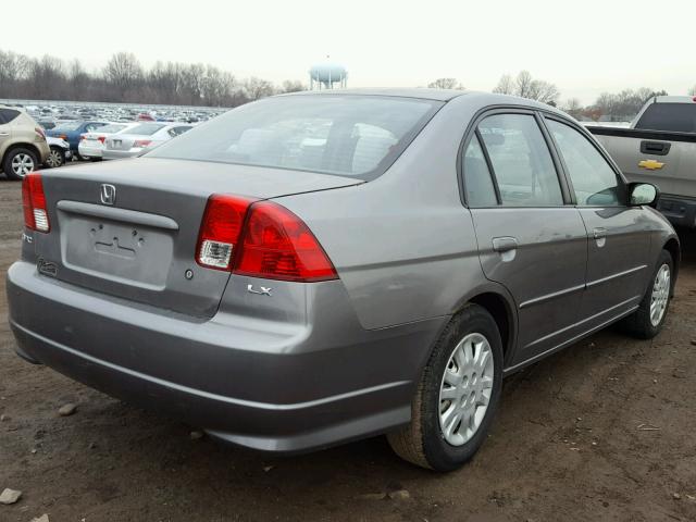 2HGES15555H626951 - 2005 HONDA CIVIC LX SILVER photo 4