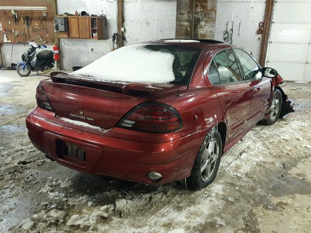 1G2NF52E43C117226 - 2003 PONTIAC GRAND AM S MAROON photo 4