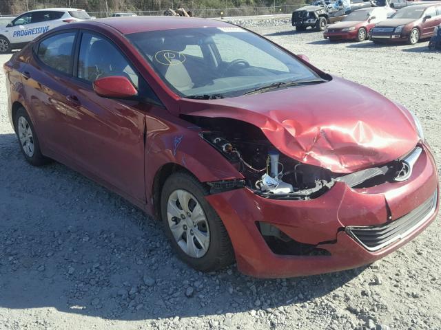 5NPDH4AE1GH701302 - 2016 HYUNDAI ELANTRA SE RED photo 1