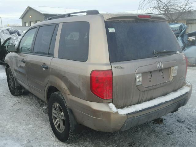 2HKYF18514H540067 - 2004 HONDA PILOT EXL TAN photo 3