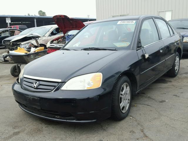 2HGES16511H513829 - 2001 HONDA CIVIC LX BLACK photo 2