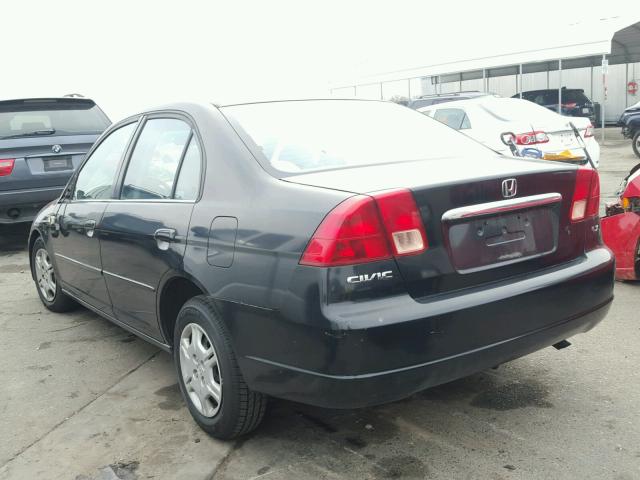 2HGES16511H513829 - 2001 HONDA CIVIC LX BLACK photo 3