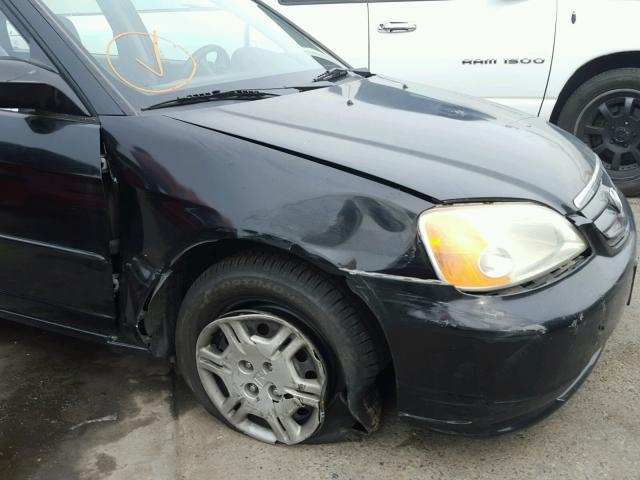 2HGES16511H513829 - 2001 HONDA CIVIC LX BLACK photo 9