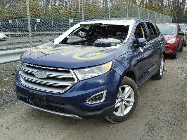 2FMPK3J99GBB02943 - 2016 FORD EDGE SEL BLUE photo 2