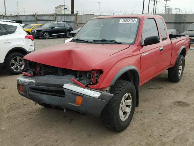 4TASN92N6XZ573011 - 1999 TOYOTA TACOMA XTR RED photo 2