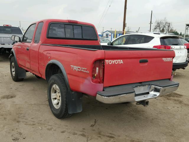 4TASN92N6XZ573011 - 1999 TOYOTA TACOMA XTR RED photo 3