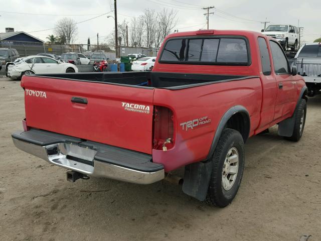 4TASN92N6XZ573011 - 1999 TOYOTA TACOMA XTR RED photo 4