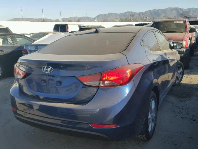 5NPDH4AE9GH792755 - 2016 HYUNDAI ELANTRA SE BLUE photo 4