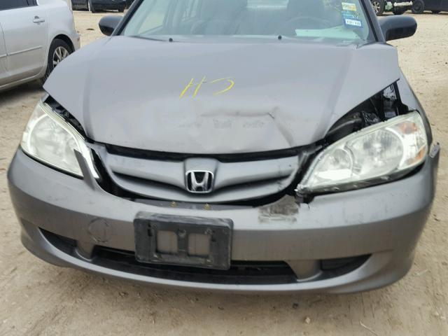 1HGES16495L009299 - 2005 HONDA CIVIC DX GRAY photo 9