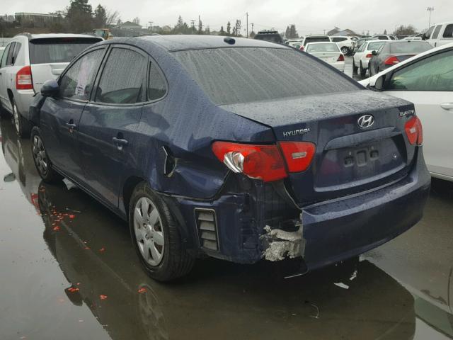 KMHDU46D49U610380 - 2009 HYUNDAI ELANTRA GL BLUE photo 3