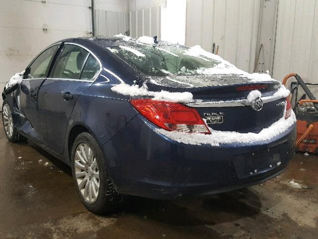 W04GS5EC1B1091439 - 2011 BUICK REGAL CXL BLUE photo 3