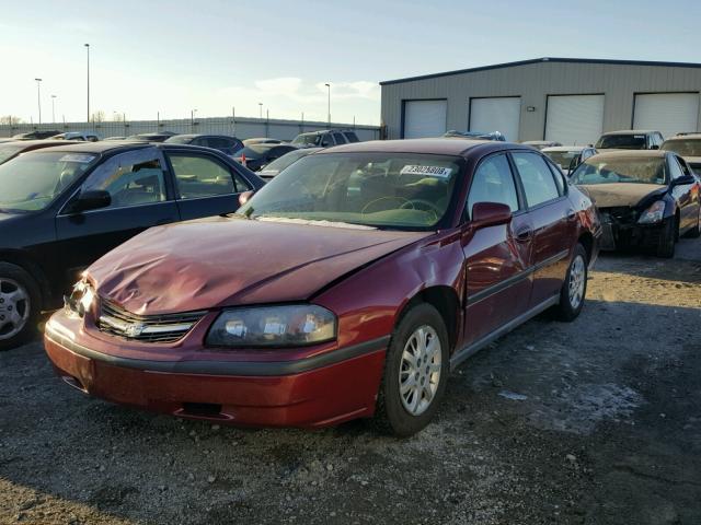 2G1WF52E059285805 - 2005 CHEVROLET IMPALA BURGUNDY photo 2