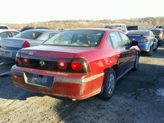 2G1WF52E059285805 - 2005 CHEVROLET IMPALA BURGUNDY photo 4