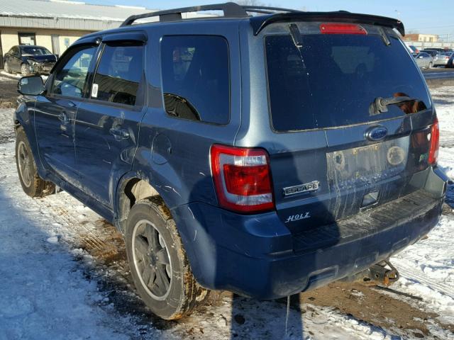 1FMCU9DG7BKA61023 - 2011 FORD ESCAPE XLT BLUE photo 3