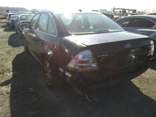 1FAHP24W18G118768 - 2008 FORD TAURUS SEL BLACK photo 3