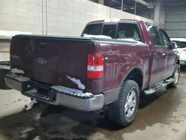 1FTPW145X4KD42669 - 2004 FORD F150 SUPER MAROON photo 4