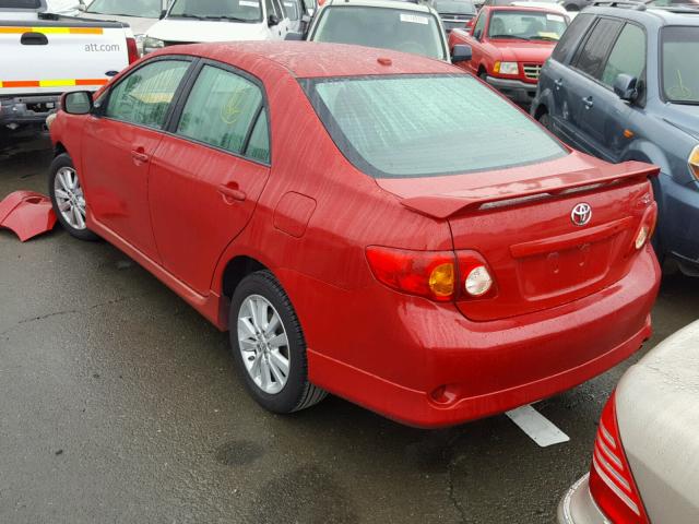 1NXBU40E89Z096557 - 2009 TOYOTA COROLLA BA RED photo 3