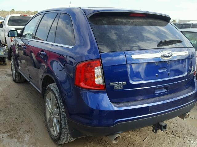 2FMDK3KC5EBA05264 - 2014 FORD EDGE LIMIT BLUE photo 3