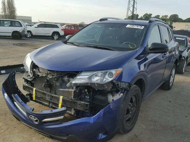 2T3BFREV3EW149408 - 2014 TOYOTA RAV4 LE BLUE photo 2