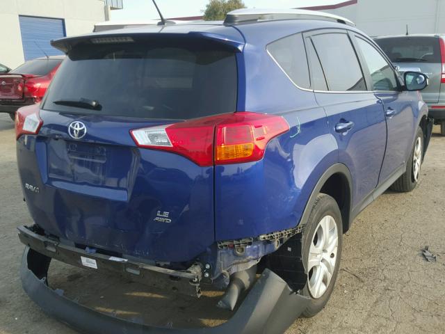 2T3BFREV3EW149408 - 2014 TOYOTA RAV4 LE BLUE photo 4