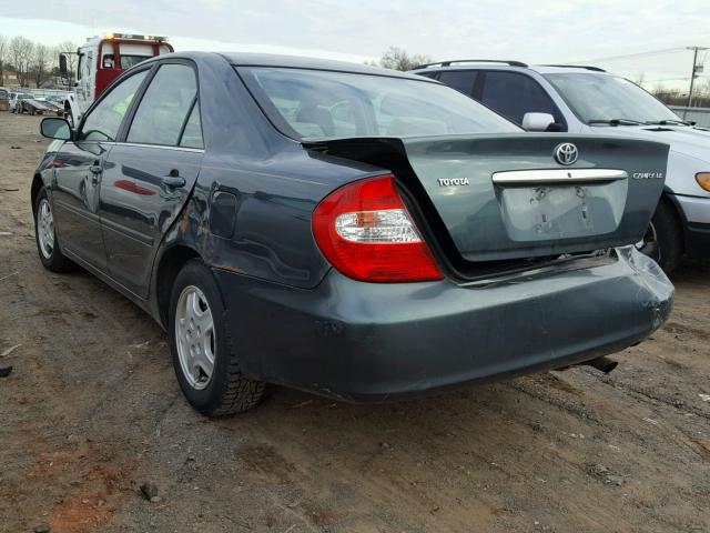 4T1BE32K22U520542 - 2002 TOYOTA CAMRY LE GREEN photo 3