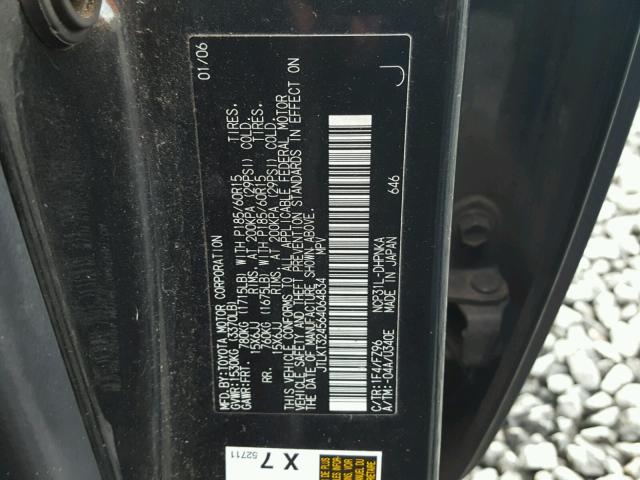 JTLKT324564064834 - 2006 TOYOTA SCION XB BLACK photo 10