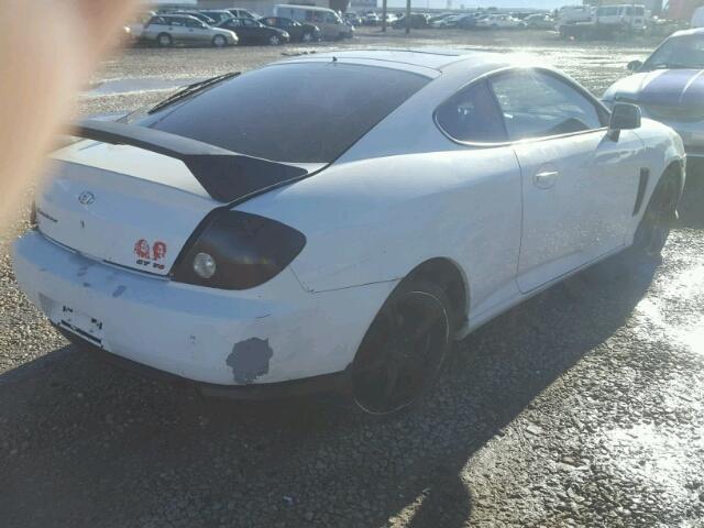 KMHHN65F23U099630 - 2003 HYUNDAI TIBURON GT WHITE photo 4