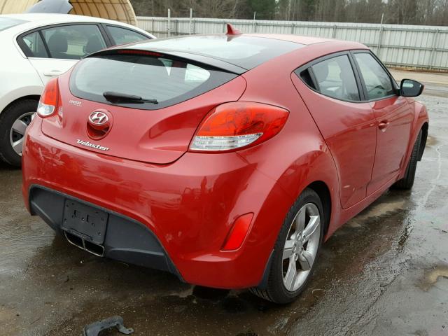 KMHTC6AD4DU134870 - 2013 HYUNDAI VELOSTER B RED photo 4