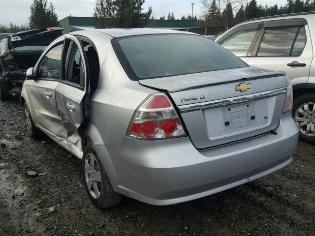 KL1TD5DE1BB181774 - 2011 CHEVROLET AVEO LS SILVER photo 3