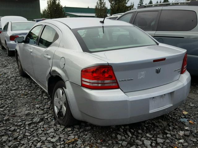 1B3CC4FB6AN106625 - 2010 DODGE AVENGER SX SILVER photo 3