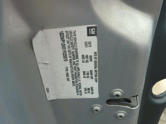 1G2WP12KXXF266048 - 1999 PONTIAC GRAND PRIX SILVER photo 10