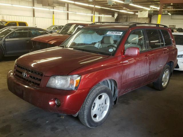 JTEEP21A860181891 - 2006 TOYOTA HIGHLANDER RED photo 2