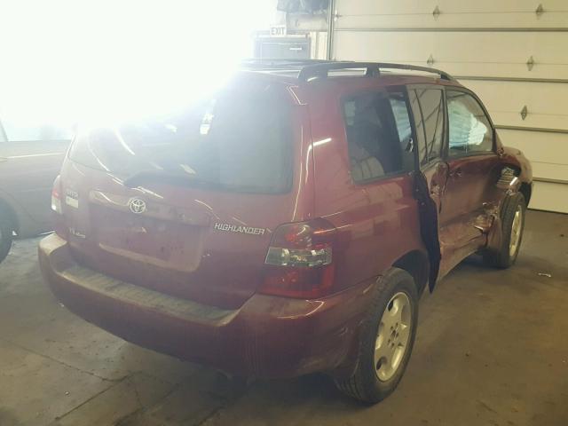 JTEEP21A860181891 - 2006 TOYOTA HIGHLANDER RED photo 4