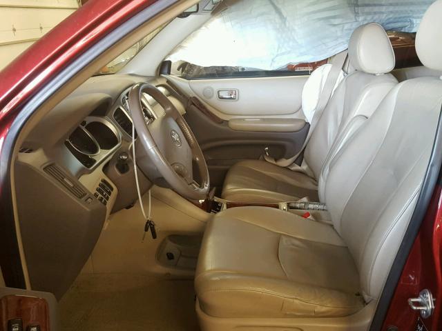 JTEEP21A860181891 - 2006 TOYOTA HIGHLANDER RED photo 5