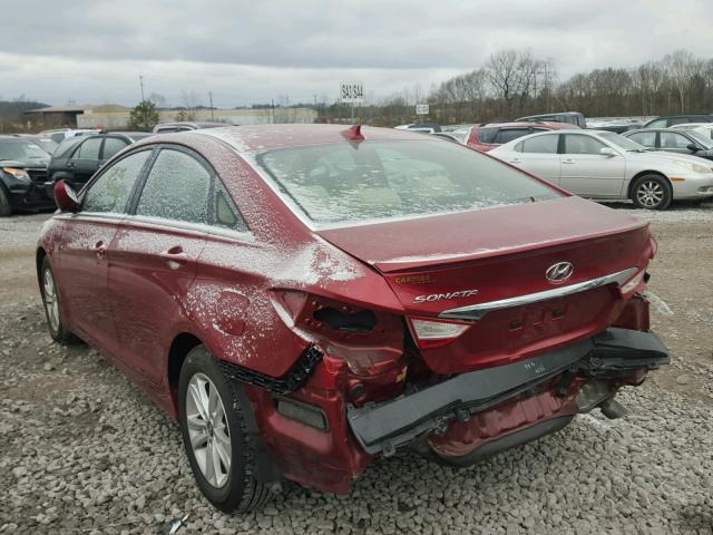 5NPEB4AC9DH742910 - 2013 HYUNDAI SONATA GLS RED photo 3