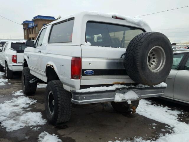 1FMEU15HXTLB03620 - 1996 FORD BRONCO U10 WHITE photo 3