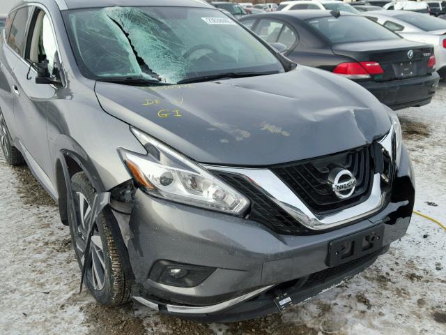 5N1AZ2MH3FN258705 - 2015 NISSAN MURANO S GRAY photo 9