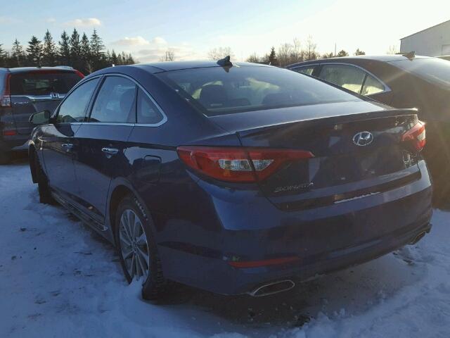 5NPE34AF6FH101448 - 2015 HYUNDAI SONATA SPO BLUE photo 3