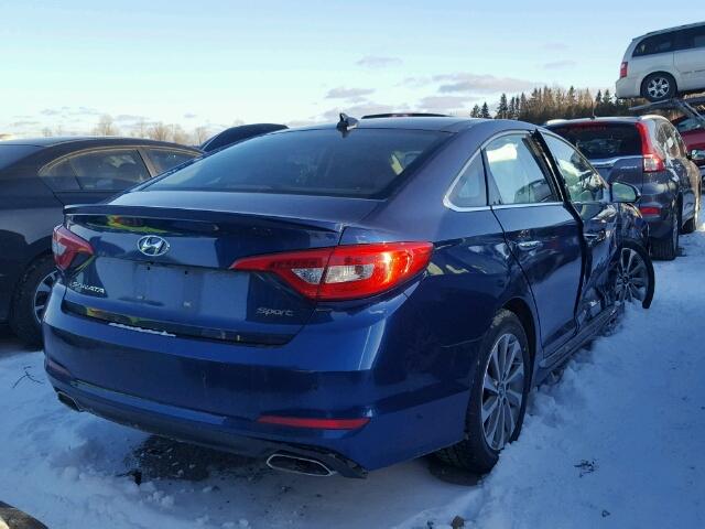 5NPE34AF6FH101448 - 2015 HYUNDAI SONATA SPO BLUE photo 4