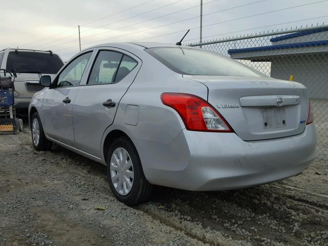 3N1CN7AP9EL836566 - 2014 NISSAN VERSA S SILVER photo 3