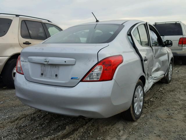 3N1CN7AP9EL836566 - 2014 NISSAN VERSA S SILVER photo 4