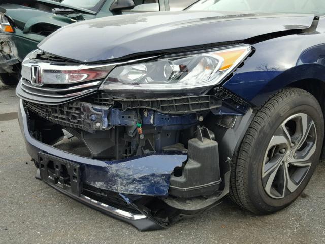 1HGCR2F33HA141104 - 2017 HONDA ACCORD LX BLUE photo 9