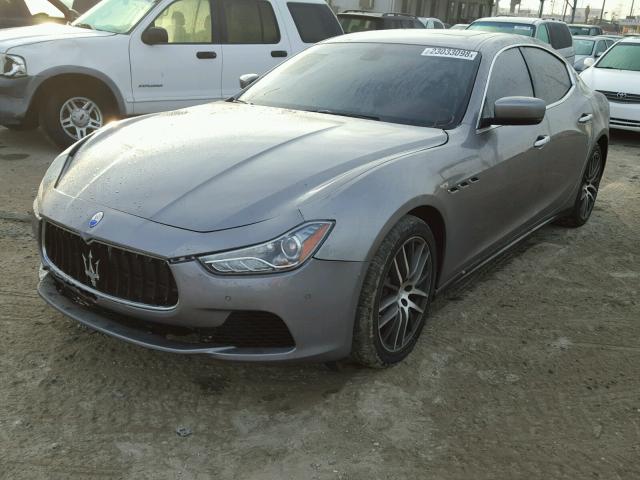 ZAM57XSA5F1145176 - 2015 MASERATI GHIBLI GRAY photo 2