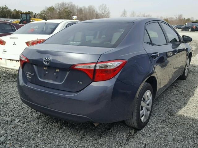 5YFBURHEXGP390722 - 2016 TOYOTA COROLLA L BLUE photo 4