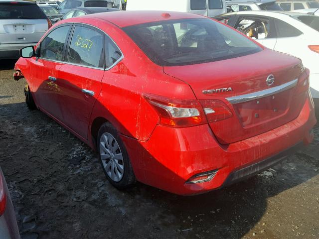 3N1AB7AP8HL676216 - 2017 NISSAN SENTRA S RED photo 3