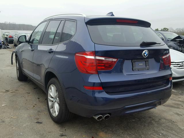 5UXWZ7C39H0V89011 - 2017 BMW X3 SDRIVE2 BLUE photo 3