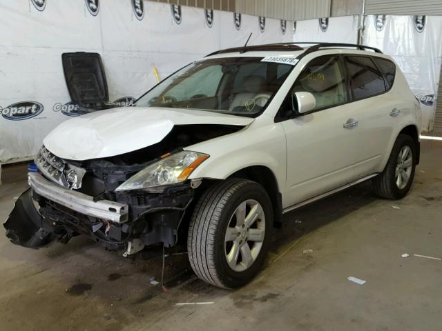 JN8AZ08T07W518954 - 2007 NISSAN MURANO SL WHITE photo 2