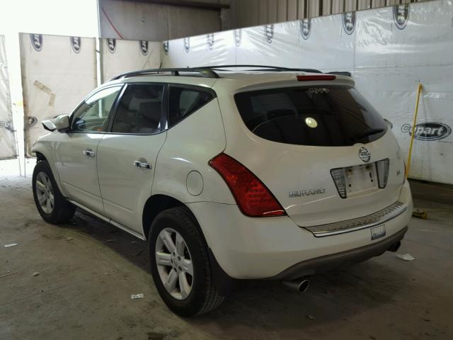 JN8AZ08T07W518954 - 2007 NISSAN MURANO SL WHITE photo 3